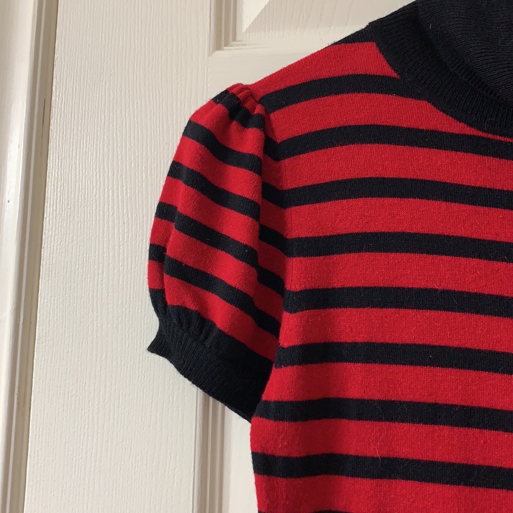 🌷3 for $25🌷Unbranded, US S, Red & Black Striped Knit Bodycon Turtleneck Dress - Picture 5 of 7